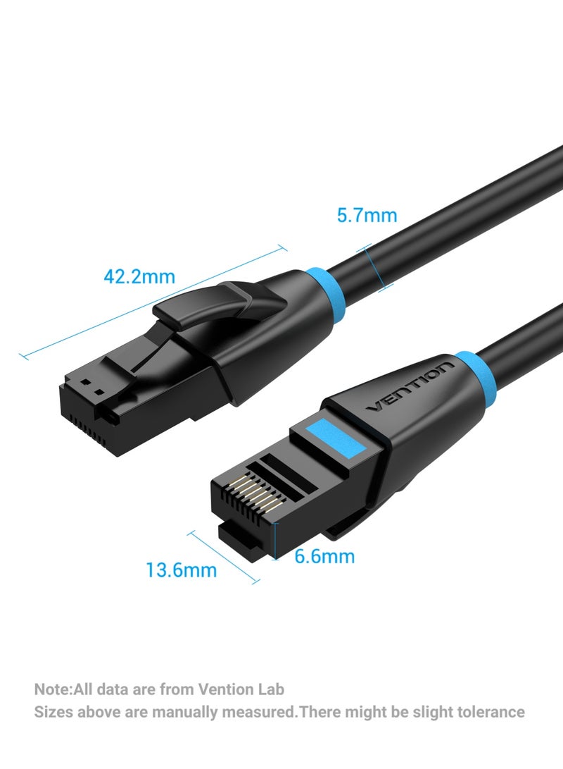 VENTION Cat 6 Ethernet Cable 30m, 10Gbps Snagless Cat 6 Cable, Cat6 Cord, Ethernet Cord, High-Speed Internet Network Cable, Black - Image 2